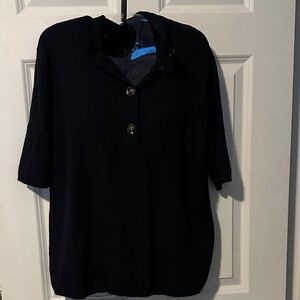 Who What Wear Black Button-Up Top